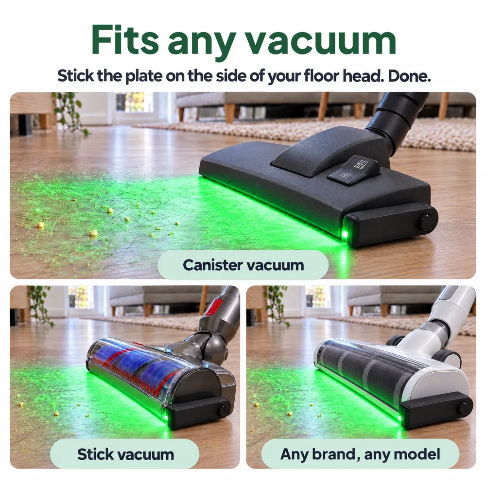 The DustLight fits any vacuum: canister and stick vacuums of any brand